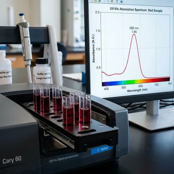 Why do red materials absorb other wavelengths?