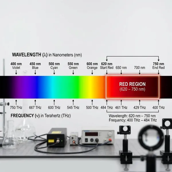 red light wavelength and frequency